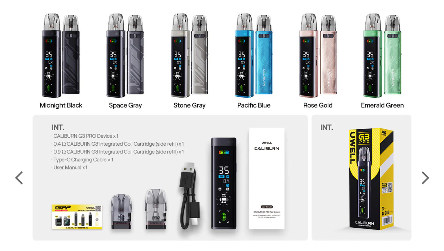 正版 UWELL Caliburn G3 PRO咖哩棒G3 PRO主機套裝/G3空倉(4入組)